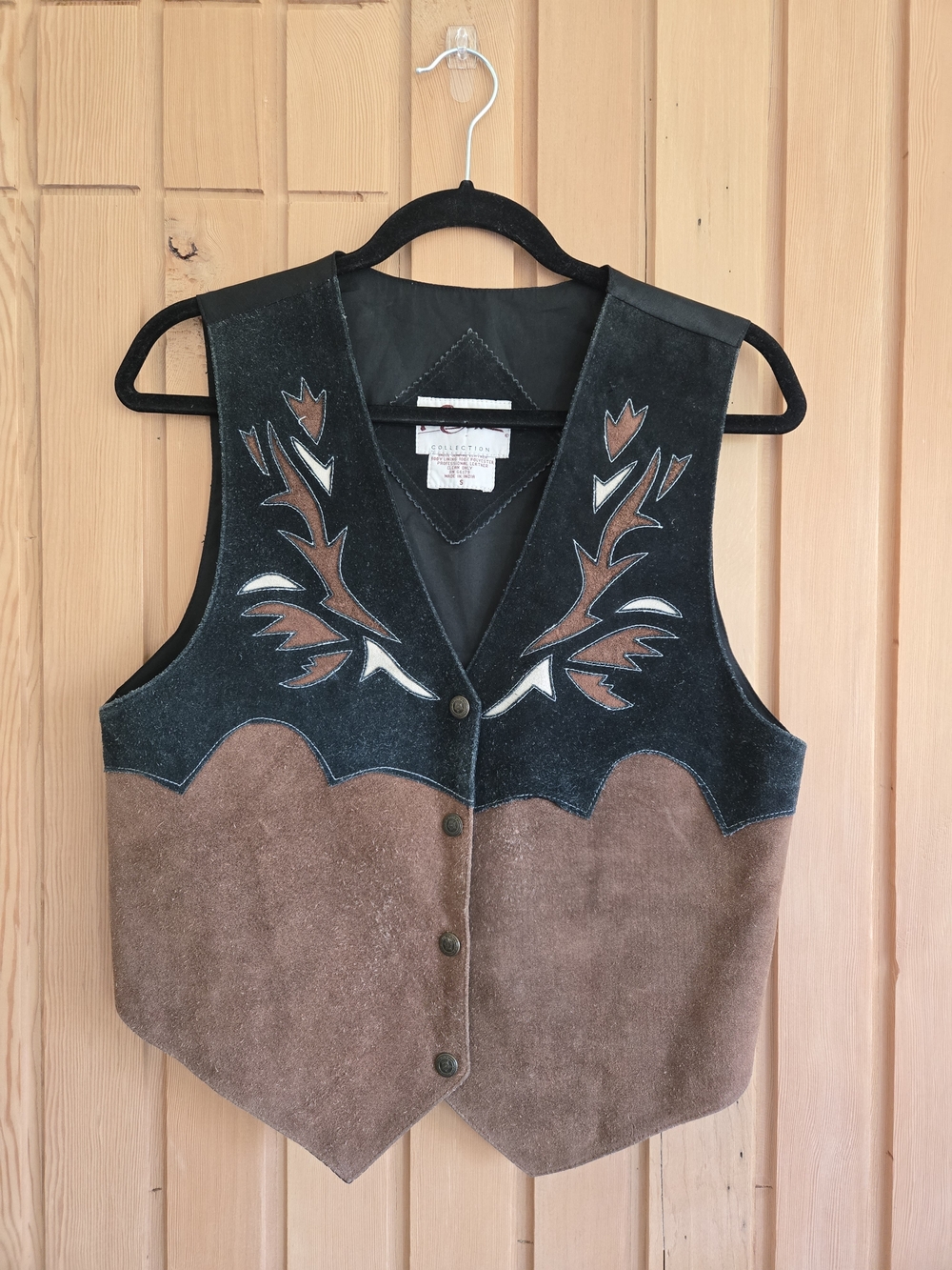 Vintage | Two-Tone Suede Western Vest | Size Small | Festival